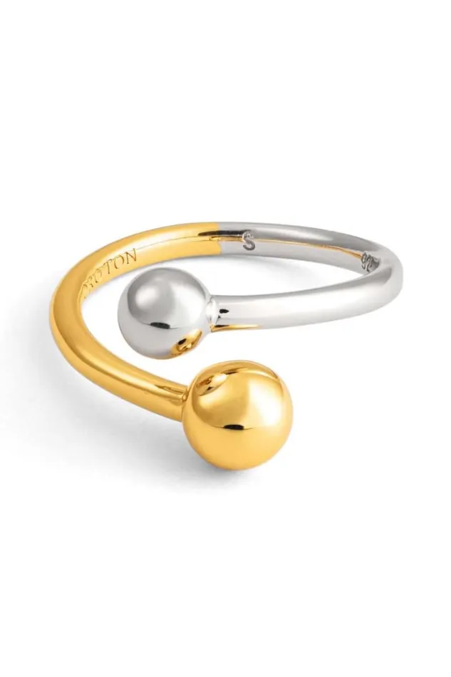 Oroton Rings Jewellery Sphere Split Ring Goldsilver