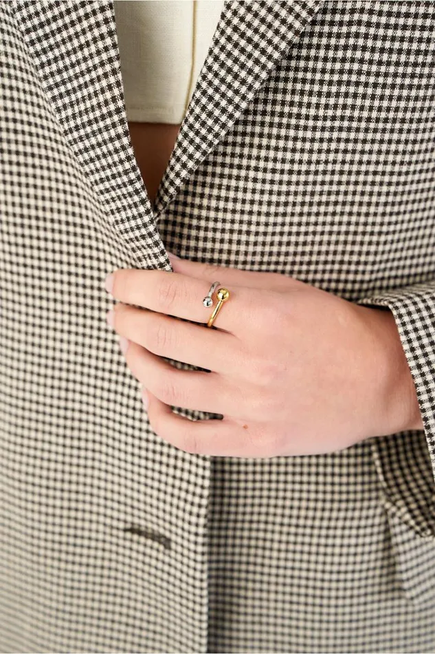 Oroton Rings Jewellery Sphere Split Ring Goldsilver