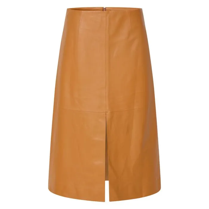 Oroton Skirts Women Leather Skirt Tan