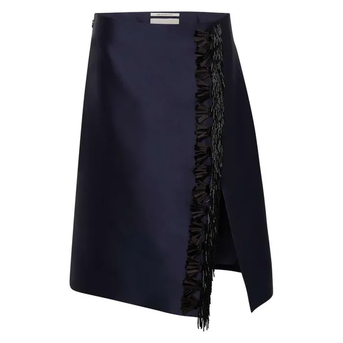 Oroton Skirts Women Wrap Skirt With Fringe Beading North Sea