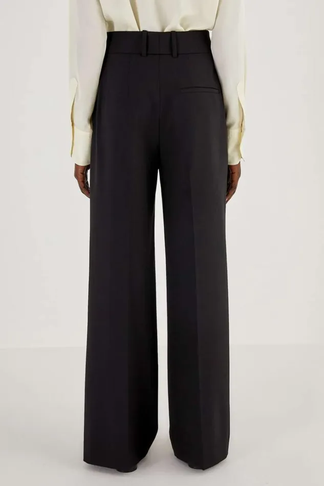 Oroton Suiting Women Flat Front Pant Black