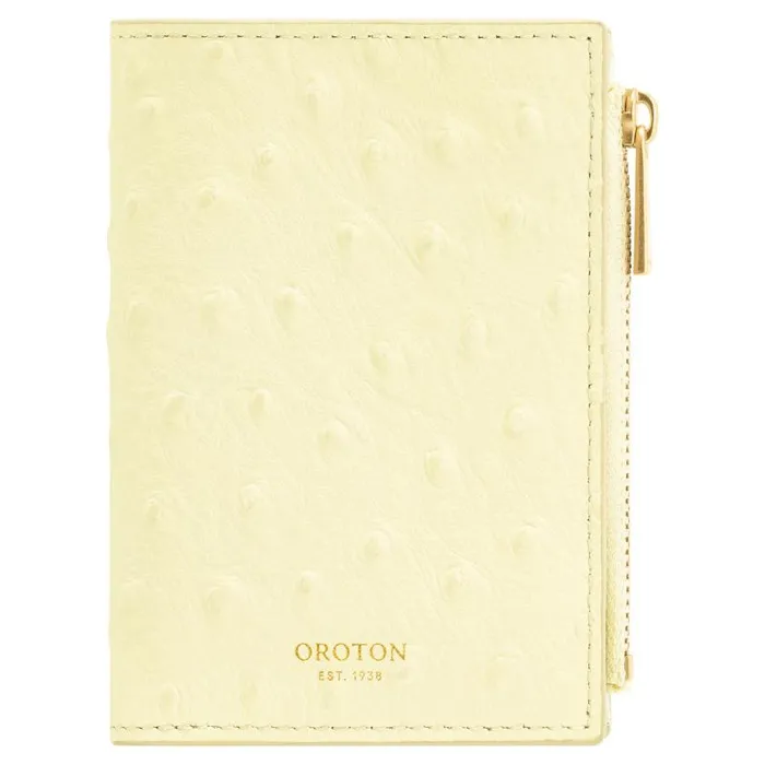 Oroton Wallets Accessories Jemima Texture 10 Credit Card Mini Zip Wallet Lemon Butter