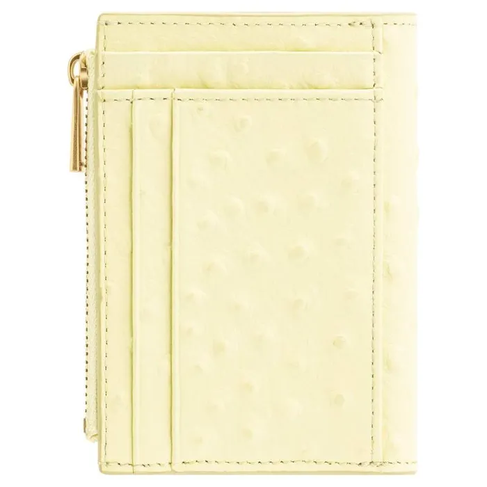 Oroton Wallets Accessories Jemima Texture 10 Credit Card Mini Zip Wallet Lemon Butter