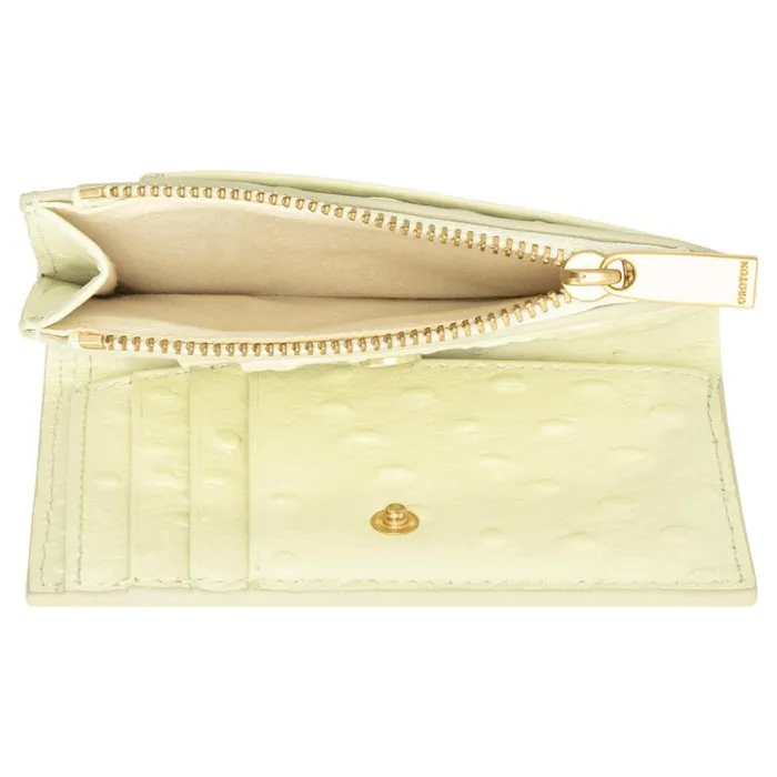 Oroton Wallets Accessories Jemima Texture 10 Credit Card Mini Zip Wallet Lemon Butter