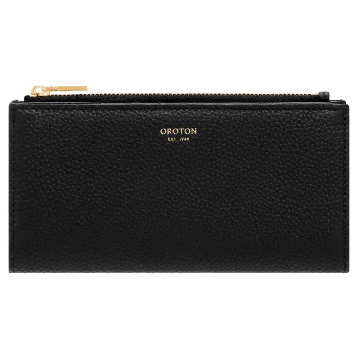 Oroton Wallets Accessories Margot Zip Fold Wallet Black