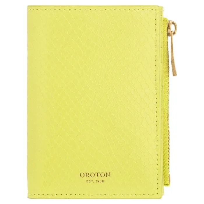 Oroton Wallets Accessories Mia Texture 10 Credit Card Mini Zip Wallet Sicily Yellow