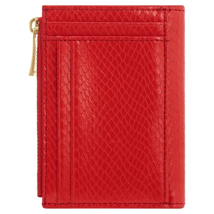 Oroton Wallets Accessories Mia Texture 10 Credit Card Mini Zip Wallet True Red