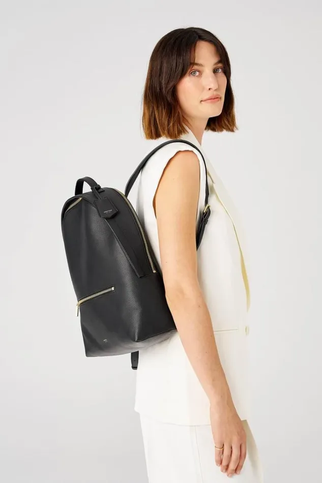 Oroton Work Women Margot Zip Backpack Black