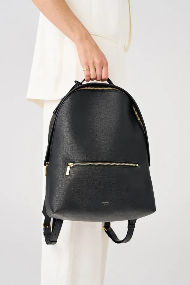Oroton Work Women Margot Zip Backpack Black