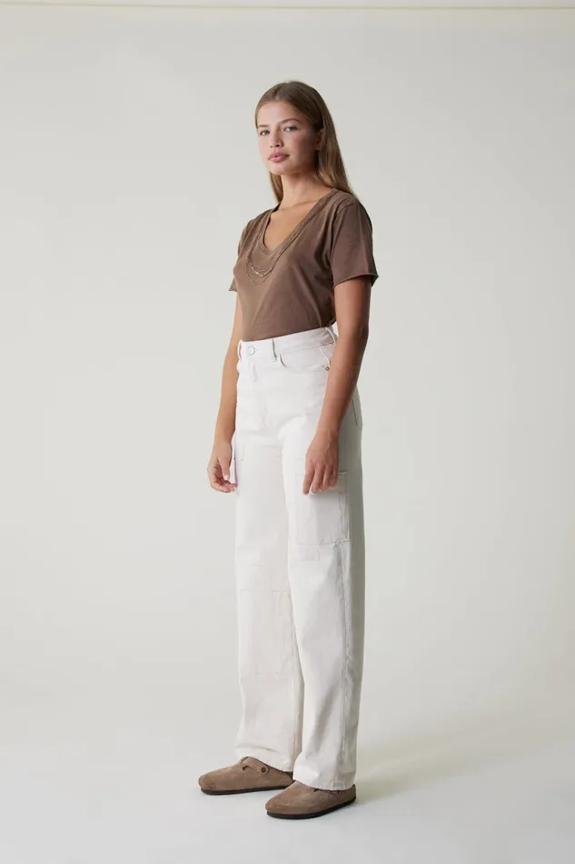 Pants and Jeans Women Leon and Harper Francois Multi Jeans Off White