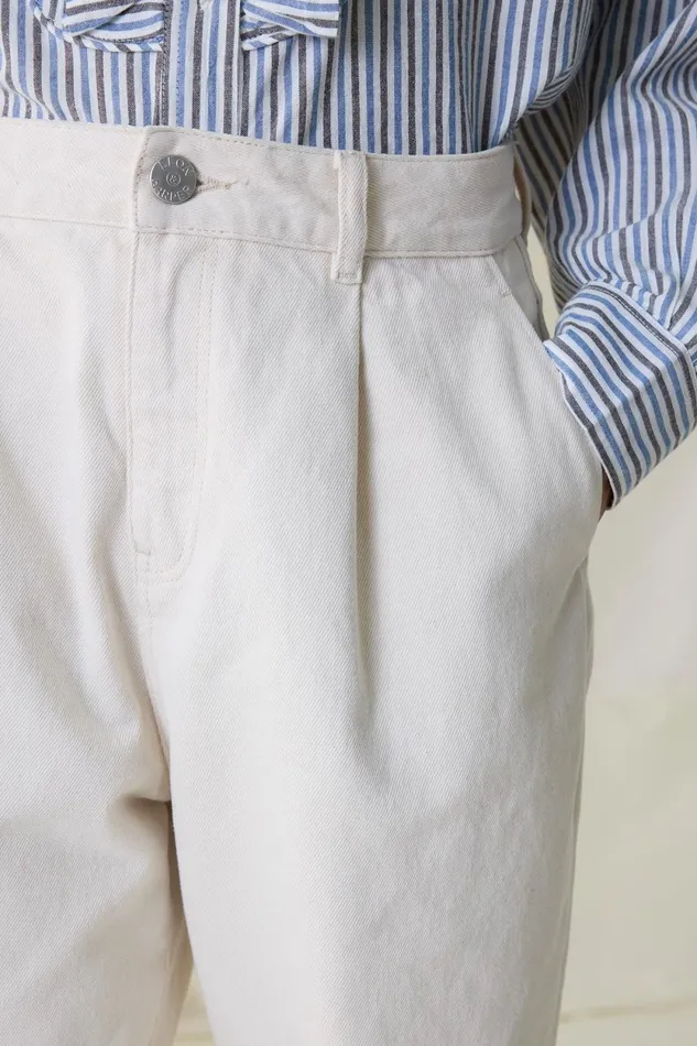 Pants and Jeans Women Leon and Harper Patrick Pln1 Jeans Off White