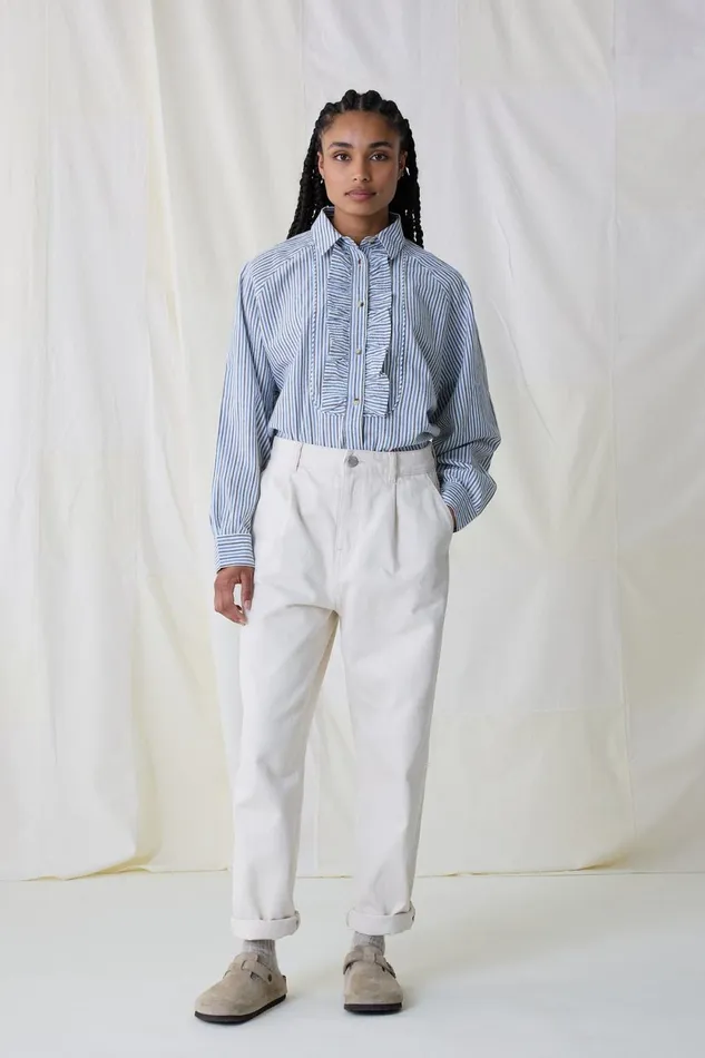 Pants and Jeans Women Leon and Harper Patrick Pln1 Jeans Off White