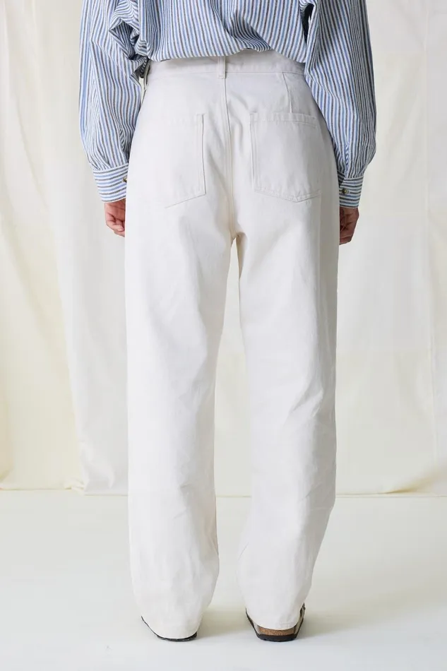Pants and Jeans Women Leon and Harper Patrick Pln1 Jeans Off White