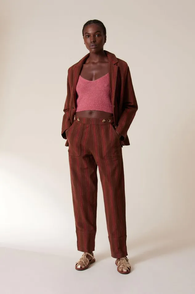 Pants and Jeans Women Leon and Harper Perla Matelas Pants Brown