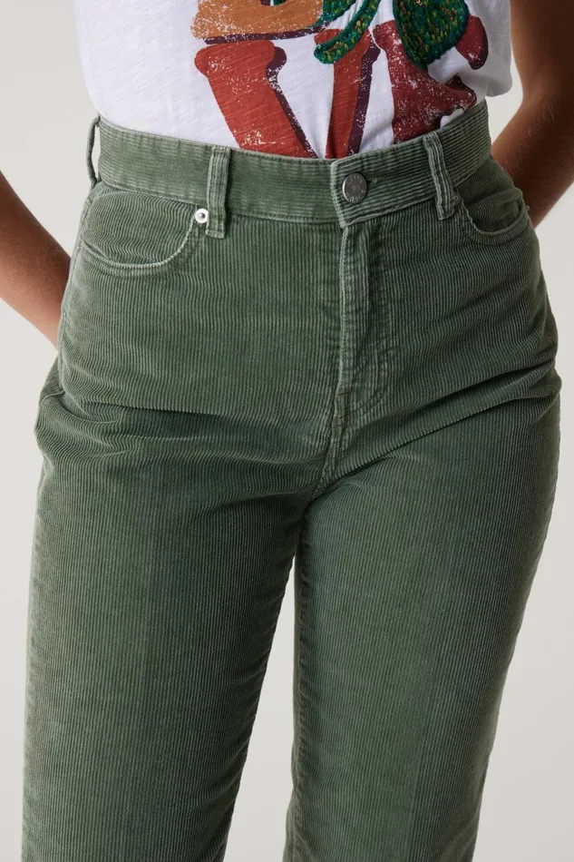 Pants and Jeans Women Leon and Harper Pipou Plain Trousers Green