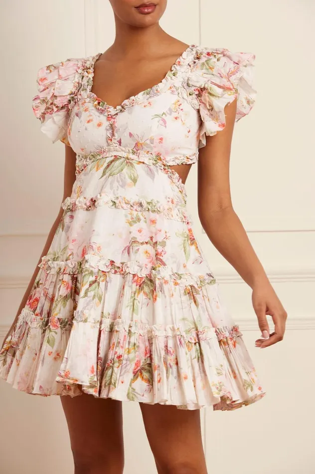Paradise Garden Cotton Backless Micro Mini Dress Multi Women Needle and Thread Dresses
