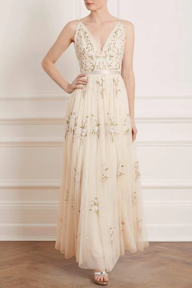 Petunia Gown Champagne Women Needle and Thread Dresses