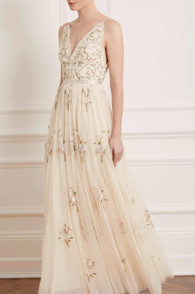 Petunia Gown Champagne Women Needle and Thread Dresses