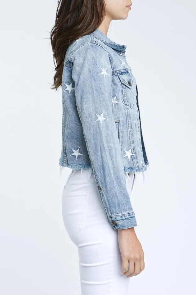 Pistola Denim Brando Star Embroidery Denim Jacket 8211 Zodiac Women Jackets and Outerwear