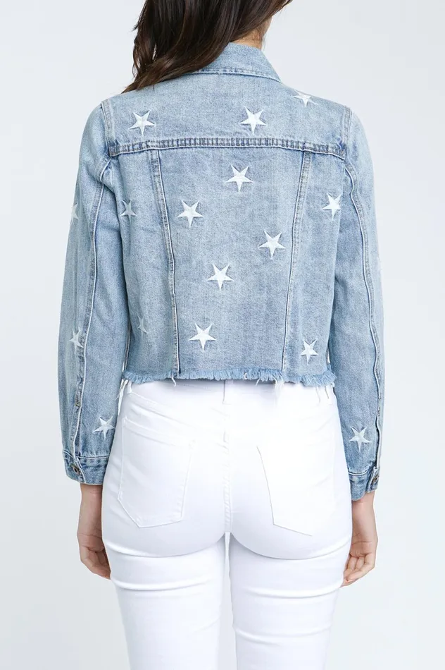 Pistola Denim Brando Star Embroidery Denim Jacket 8211 Zodiac Women Jackets and Outerwear