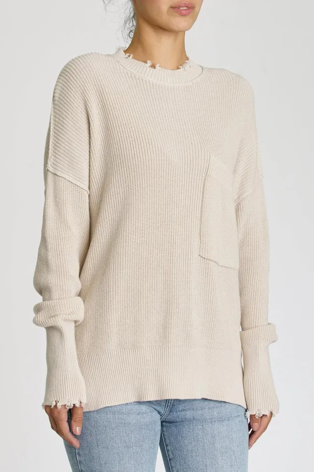 Pistola Denim Darya Oversized Crewneck Pullover 8211 Dove Women Sweaters