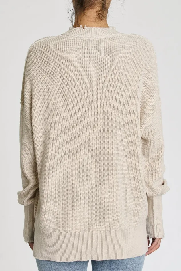 Pistola Denim Darya Oversized Crewneck Pullover 8211 Dove Women Sweaters