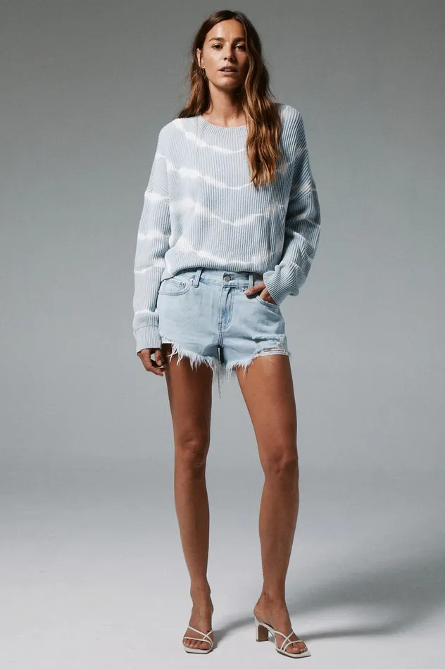 Pistola Denim Eva Cropped Sweater 8211 Blue Crush Women Sweaters