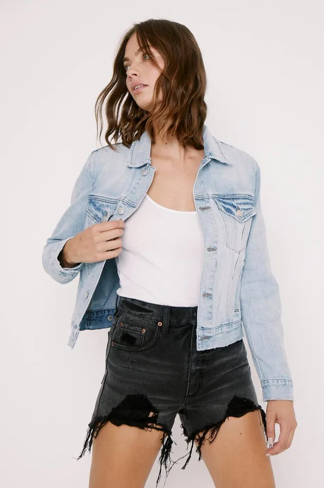Pistola Denim Saba Fitted Denim Jacket 8211 By My Side Women Jackets and Outerwear