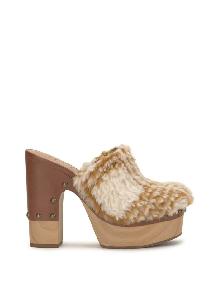 Platforms Shoes Jessica Simpson Dasally Platform Mule In Sherpa Plaid