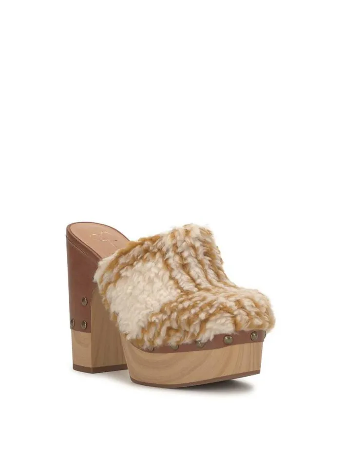 Platforms Shoes Jessica Simpson Dasally Platform Mule In Sherpa Plaid