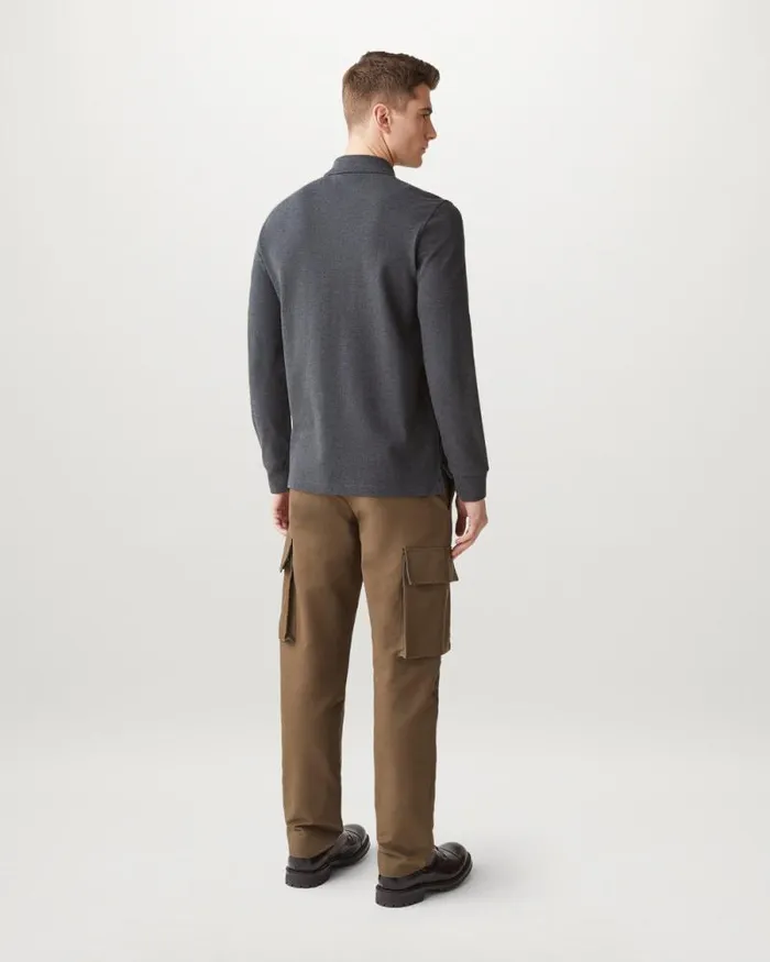 Polo Shirts Men Belstaff Belstaff Long Sleeved Polo Charcoal Heather Polo Shirts Men Belstaff Belstaff Long Sleeved Polo Charcoal Heather