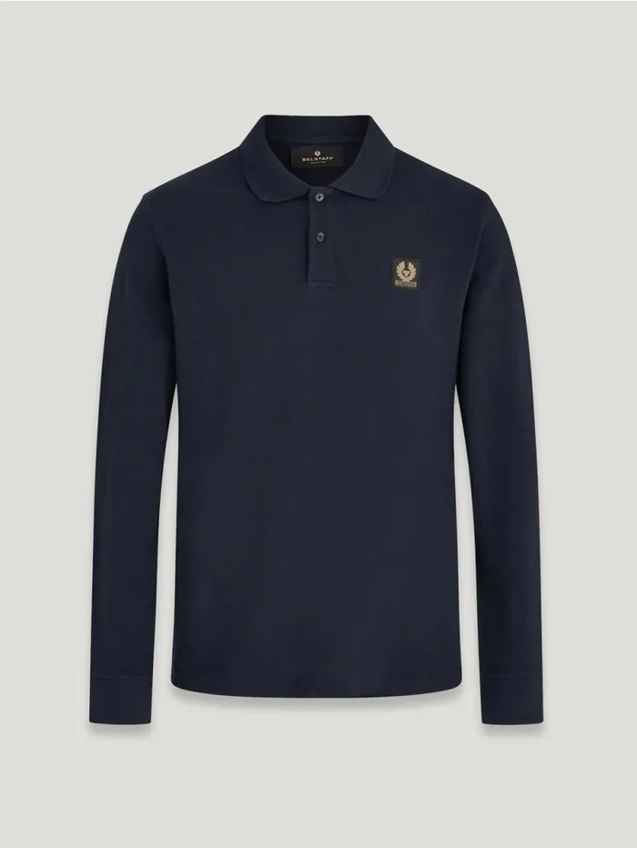 Polo Shirts Men Belstaff Belstaff Long Sleeved Polo Dark Ink