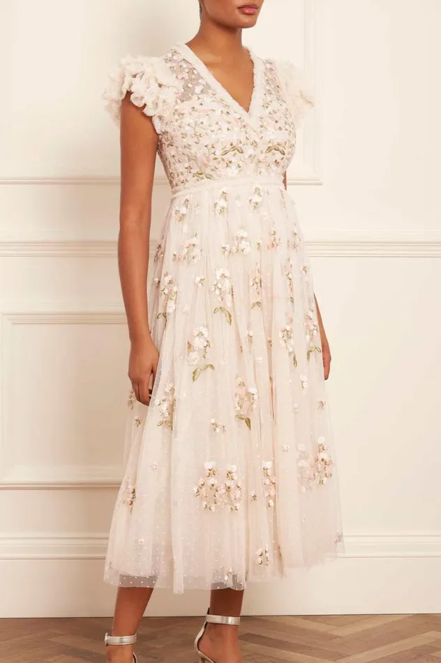 Posy VNeck Ballerina Dress Champagne Women Needle and Thread Dresses