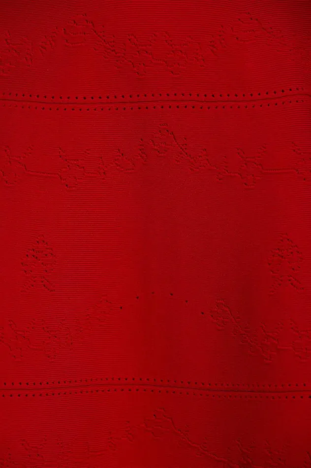 Pretty Pointelle Knit Ankle Gown Red Women Needle and Thread Dresses