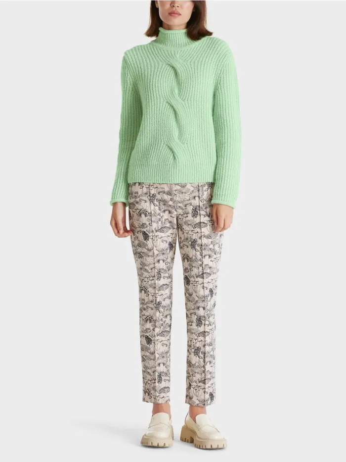 Pullover and Sweatshirts Damen Marc Cain Zopfpulli Knitted In Germany Soft Pistachio