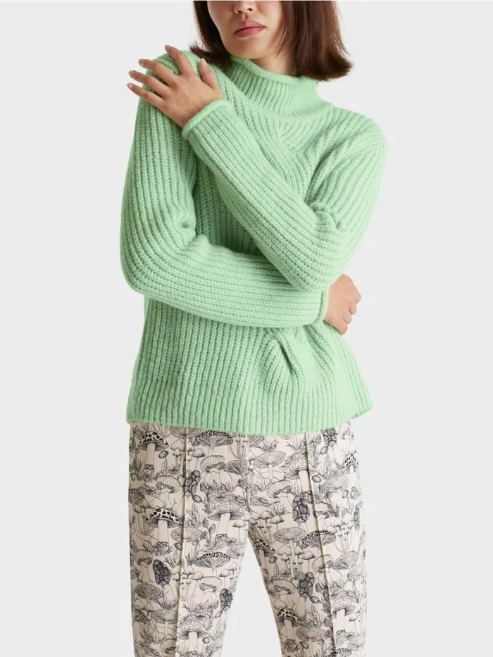 Pullover and Sweatshirts Damen Marc Cain Zopfpulli Knitted In Germany Soft Pistachio