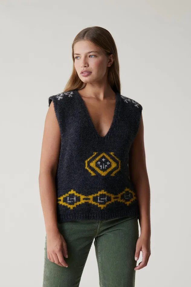 Pulls and Vests Women Leon and Harper Maco Mix Jumper Grey