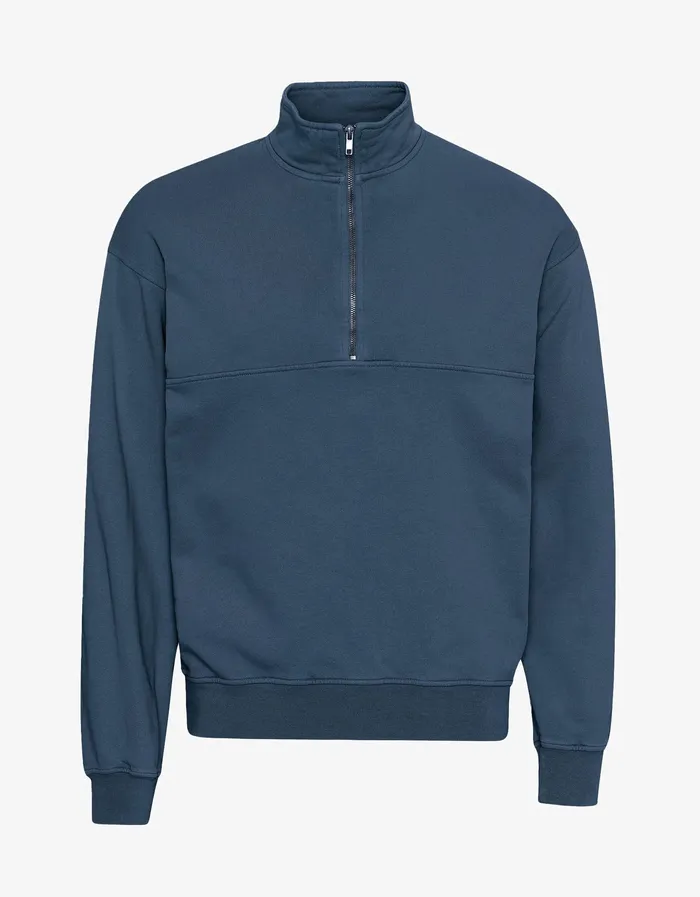 Quarter Zips Women Colorfulstandard Organic Quarter Zip 8211 Petrol Blue
