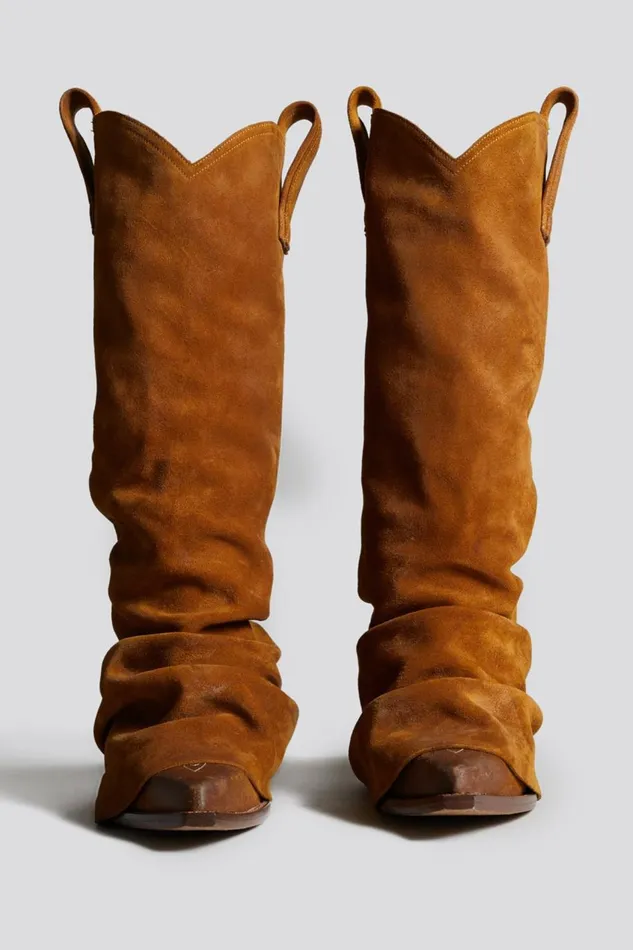R13 Boots Women MID COWBOY BOOT 8211 LIGHT BROWN