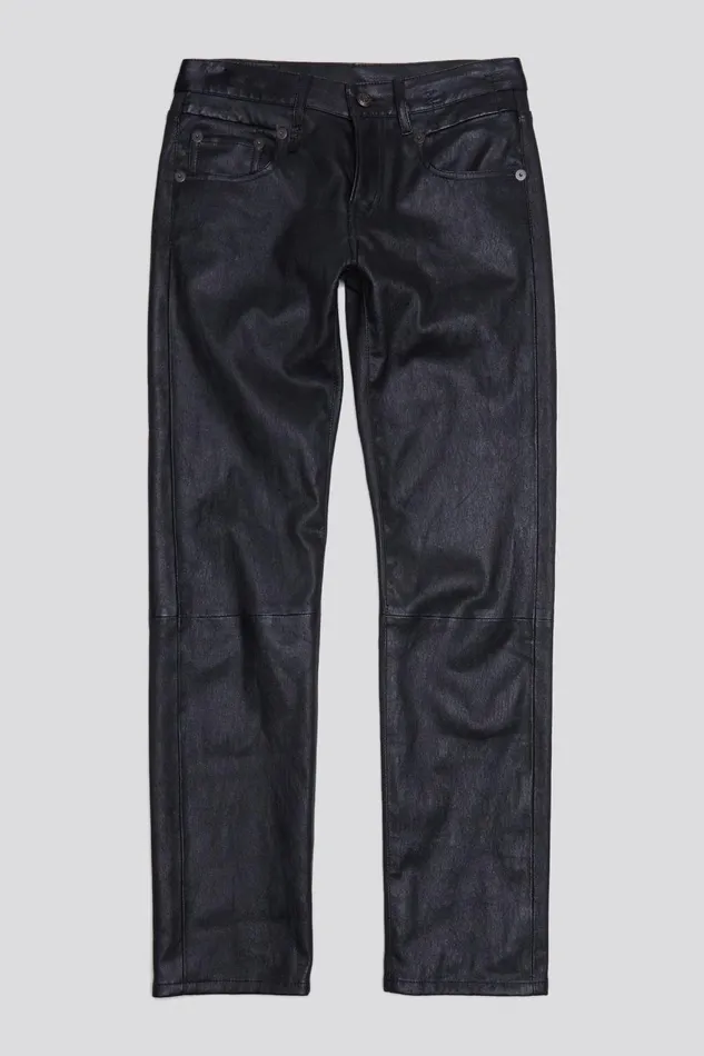 R13 Boy Straight Women BOY STRAIGHT LEATHER PANT 8211 BLACK
