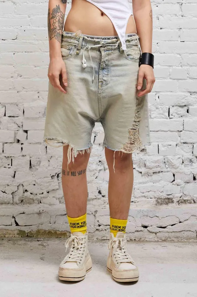 R13 Drop Women MARKY DROP SHORT 8211 DENNIS BLUE