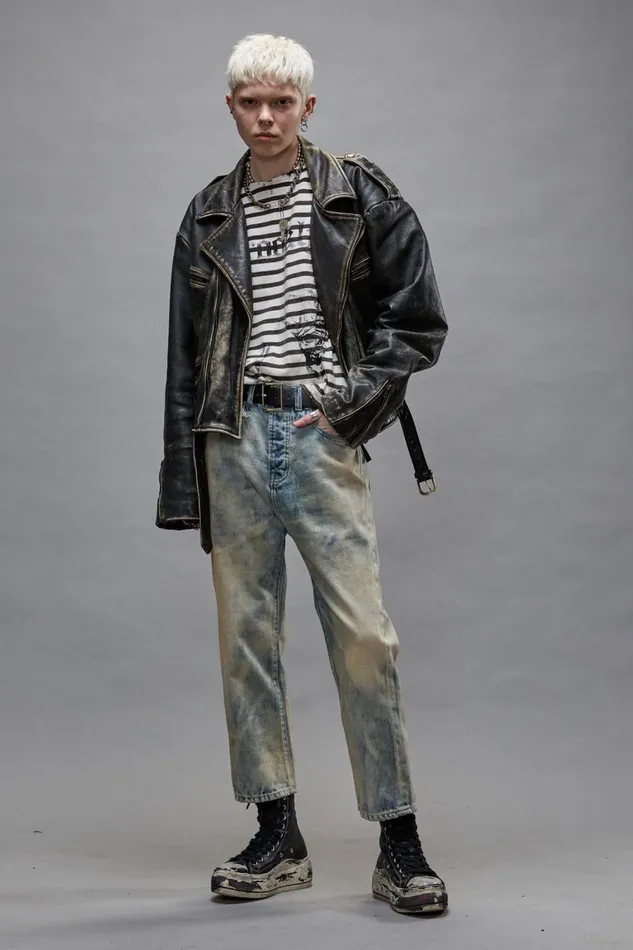R13 Drop Women TAILORED DROP JEANS 8211 VINTAGE ASH BLUE