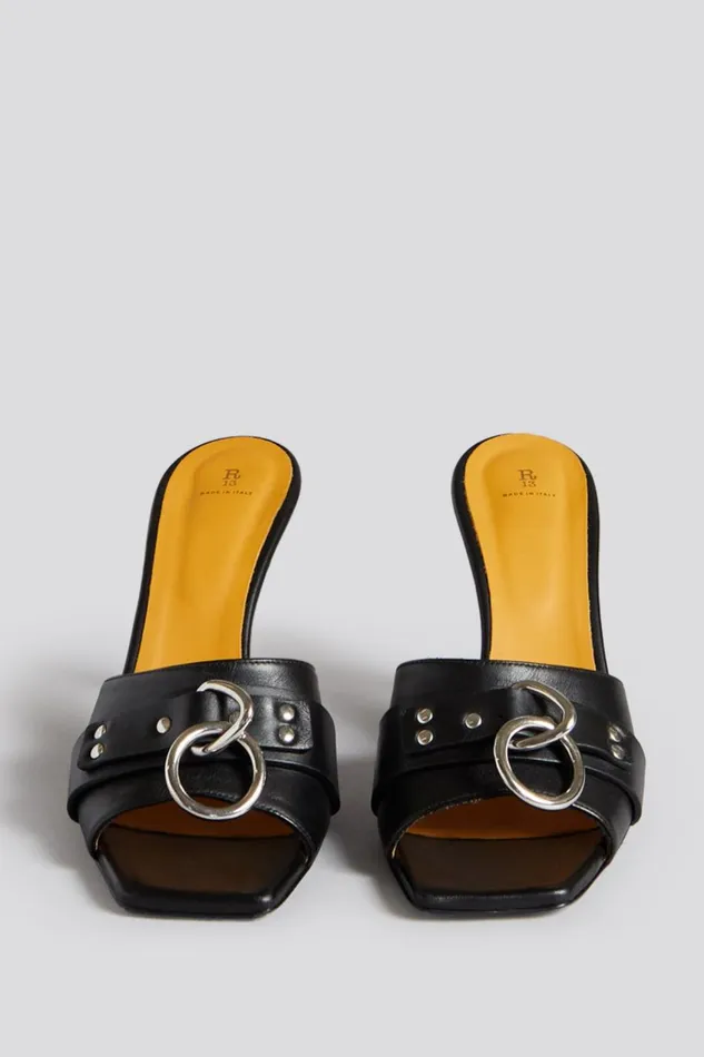 R13 Harness Women SID HEELED HARNESS SLIDE 8211 BLACK