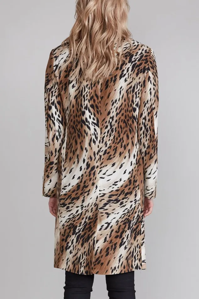 R13 Jackets and Coats Women Peak Lapel Double Breasted Coat 8211 Abstract Cheetah