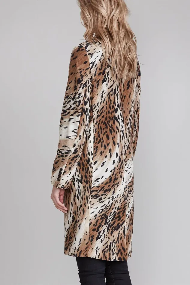 R13 Jackets and Coats Women Peak Lapel Double Breasted Coat 8211 Abstract Cheetah
