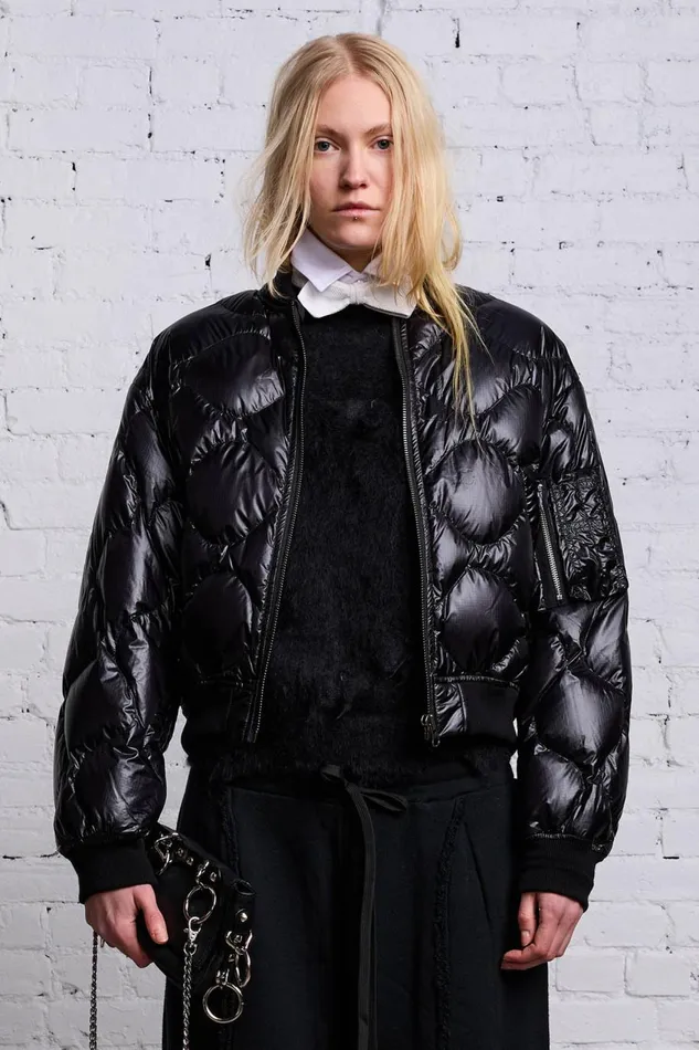 R13 Jackets and Coats Women RIPSTOP FLIGHT JACKET 8211 BLACK