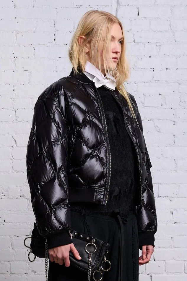 R13 Jackets and Coats Women RIPSTOP FLIGHT JACKET 8211 BLACK
