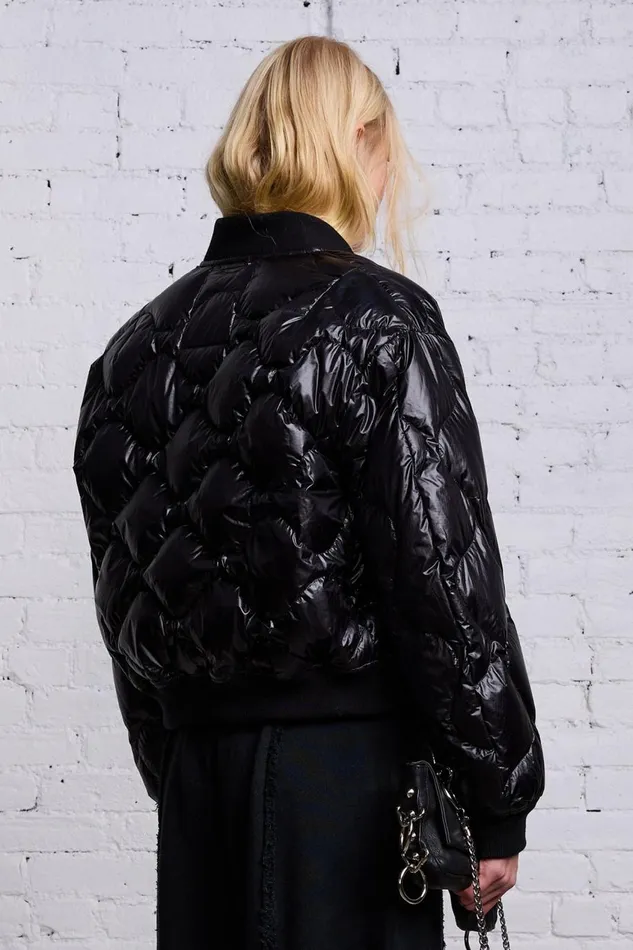 R13 Jackets and Coats Women RIPSTOP FLIGHT JACKET 8211 BLACK