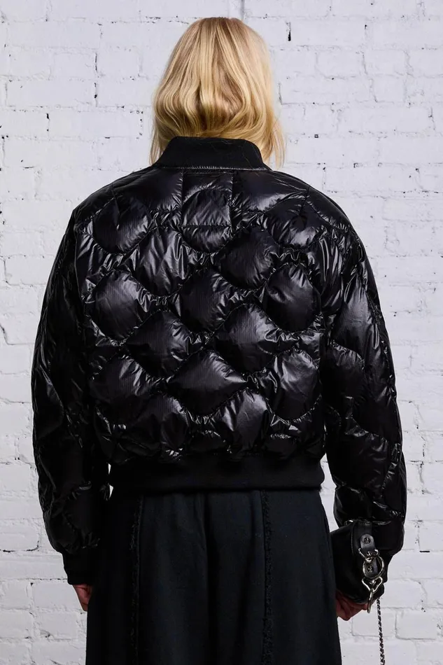 R13 Jackets and Coats Women RIPSTOP FLIGHT JACKET 8211 BLACK