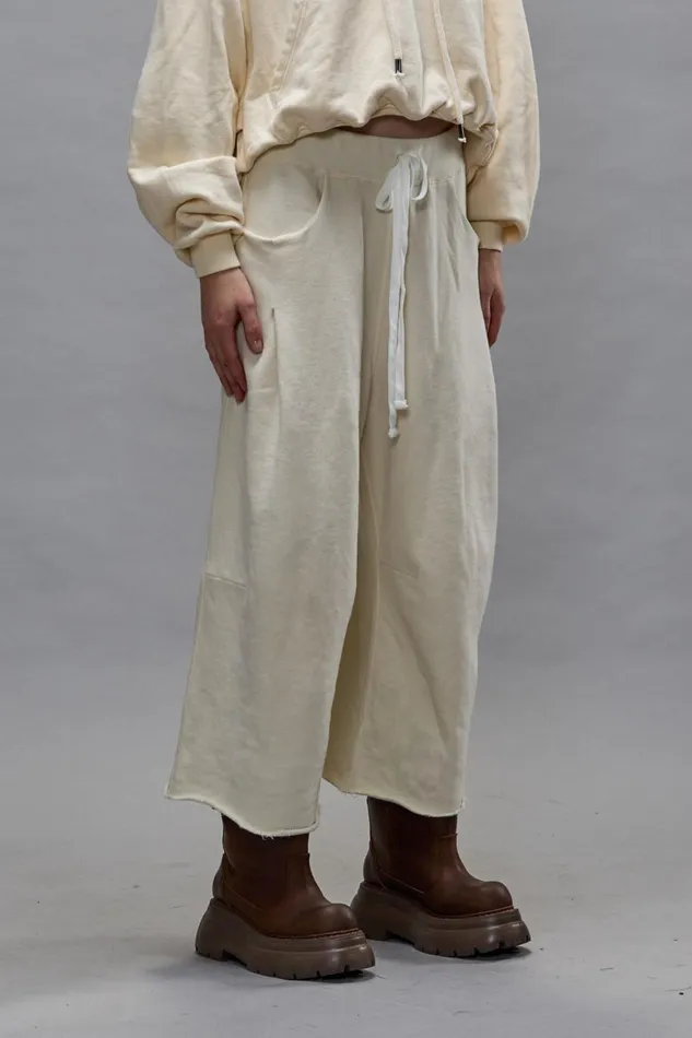 R13 Pants and Shorts Women CROPPED PLEATED SWEATPANTS 8211 NATURAL